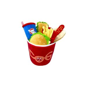 infant toys manufacturer Mini Plush Playset Burger family bucket set toys