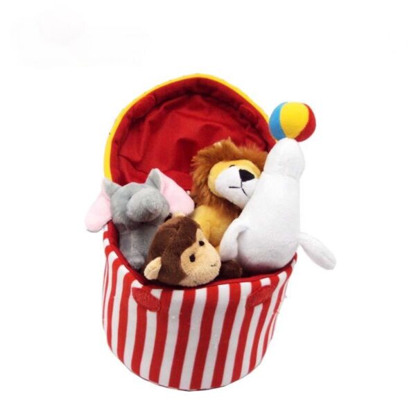 lion monkey,elephant dolphin and basket,Plush toy play set (2)
