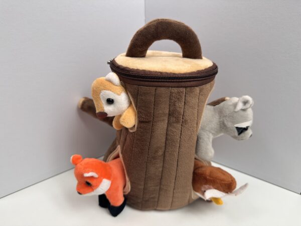 infant plush playset toys-forest animal and tree house (2)