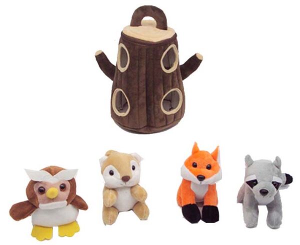 infant plush playset toys-forest animal and tree house