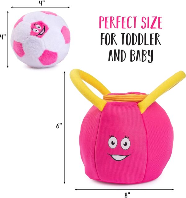 Plush Sports Balls for Toddlers 1-3 Soft Baby Toys Set of 4 - Basketball Baseball Soccer Ball Football (1)