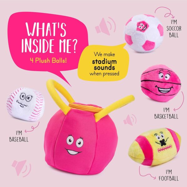 Plush Sports Balls for Toddlers 1-3 Soft Baby Toys Set of 4 - Basketball Baseball Soccer Ball Football (1)