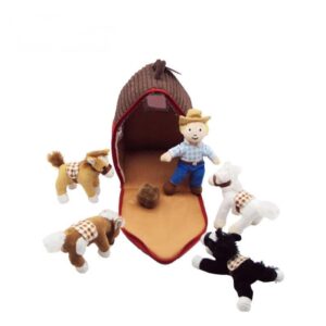 broncobuster and 4 horse,Plush toy play set
