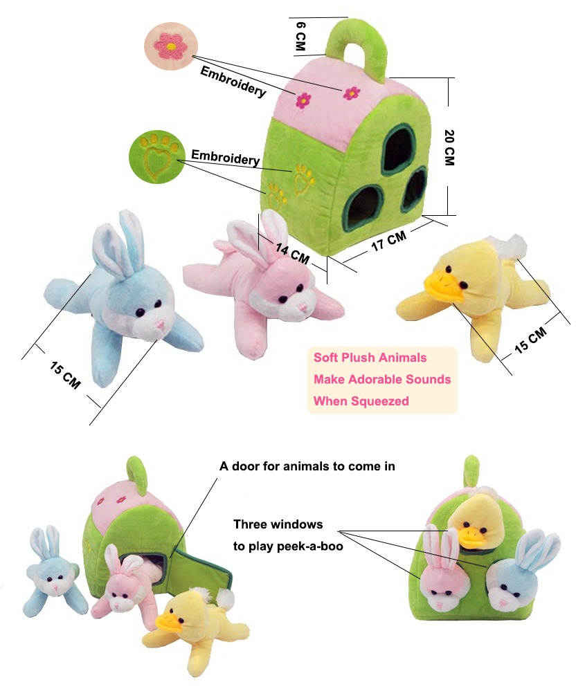 Plush Toy Playset Rabbit Freinds (3)