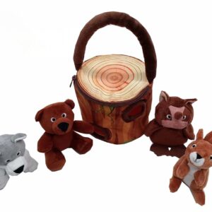 Infants Mini Plush Toy Playset Forest Animal and tree house