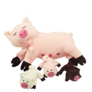 pig family,Plush toy play set